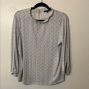 Adrianna Papell Black‎ and White Dotted Blouse